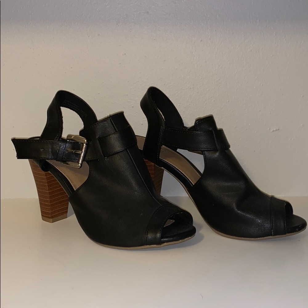 Black Peep Toe Heels